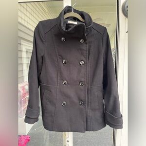 H&M woman’s black pea coat size 10 black lightly worn